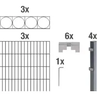 Alberts dubbel gaashekwerk Oslo staalhekwerk antraciet hoogte 100 - 160 cm, lengte 2 - 20 m