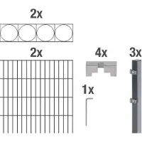 Alberts dubbel gaashekwerk Oslo staalhekwerk antraciet hoogte 100 - 160 cm, lengte 2 - 20 m