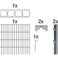 Alberts dubbel gaashekwerk Oslo staalhekwerk antraciet hoogte 100 - 160 cm, lengte 2 - 20 m
