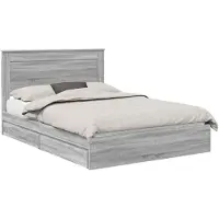 vidaXL Opbergbed met lade Grijs Sonoma 140 x 200 cm Bewerkt hout
