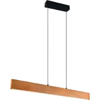 TRIO Hanglamp Edgewood, dimbaar, hout licht, Woon-/ Eetkamer, Hout, Hanglamp