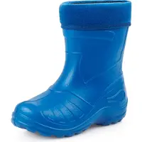 Ladeheid LA-KL-050 Kinder Regenlaarzen - Rubber - met Binnenschoen - EVA - Wasbare Binnenschoen - Blauw - 34