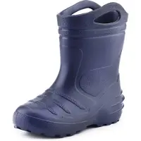 Ladeheid LA-KL-051 Kinder Regenlaarzen - Rubber - met Binnenschoen en Grepen - Waterdicht - EVA - Wasbare Binnenschoen – Donkerblauw – 35