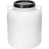 Garronda 60l Kunststof Trommel Met Deksel - Regenton - Vat - HDPE - Voedselvat - Tuin Hobbock – Wit – GD-STE-BarrelF