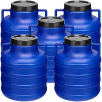 Garronda 5x5l Kunststof Trommel Met Deksel - Regenton - Vat - HDPE - Voedselvat - Tuin Hobbock – Blauwx5 - GD-STE-Barrel-B5L-2B