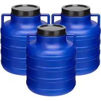 Garronda 3x5l Kunststof Trommel Met Deksel - Regenton - Vat - HDPE - Voedselvat - Tuin Hobbock – Blauwx3 - GD-STE-Barrel-B5L-2B