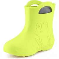 Ladeheid LA-CA-FrogWinter Kinder Regenlaarzen - Rubber - met Binnenschoen - EVA - Wasbare Binnenschoen - Limoen - 22/23