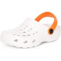Ladeheid Clogs Kinderen - Tuinschoenen - Lichte - Kinderschoenen - Meisjes - Jongens - Wit/Oranje - 26/27 - LA-CA-FTKIDS