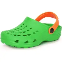 Ladeheid Clogs Kinderen - Tuinschoenen - Lichte - Kinderschoenen - Meisjes - Jongens - Groen/Oranje - 26/27 - LA-CA-FTKIDS