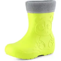 Ladeheid Kinder Regenlaarzen - Thermo Rubberlaarzen Vederlicht - EVA - LA-CA-PandaWinter - Limoen - 28/29