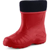 Ladeheid Kinder Regenlaarzen - Rubber - met Binnenschoen - EVA - Wasbare Binnenschoen - LA-KL-EVA-Kids - Rood - 23