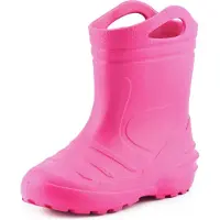 Ladeheid LA-KL-051 Kinder Regenlaarzen - Rubber - met Binnenschoen en Grepen - Waterdicht - EVA - Wasbare Binnenschoen – Lichtroze – 26