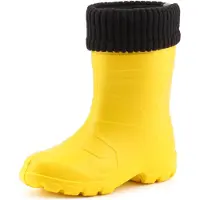 Ladeheid Kinder Regenlaarzen - Rubber - met Binnenschoen - EVA - Wasbare Binnenschoen - LA-LMG-845-AspenKids - Geel1/Zwart - 26