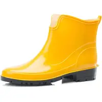 Ladeheid LA-LMG-930-Elke Dames Regenlaarzen - Rubber - Enkelhoogte - PVC - Waterdicht – Geel – 39