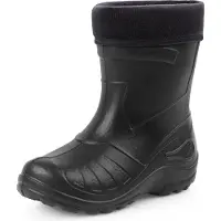 Ladeheid LA-KL-050 Kinder Regenlaarzen - Rubber - met Binnenschoen - EVA - Wasbare Binnenschoen - Zwart - 22