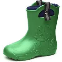 Ladeheid Kinder Regenlaarzen – Lichtgewicht Rubberen – Laarzen – Thermovoering – Meisjes – Jongens – Antislip – Regenlaarzen – Kinder – Smaragdgroen – 32/33 - LA-CA-Frog245