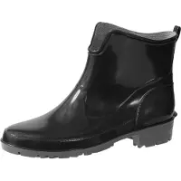 Ladeheid LA-LMG-930-Elke Dames Regenlaarzen - Rubber - Enkelhoogte - PVC - Waterdicht – Zwart – 36