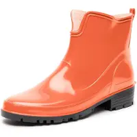 Ladeheid LA-LMG-930-Elke Dames Regenlaarzen - Rubber - Enkelhoogte - PVC - Waterdicht – Oranje – 38