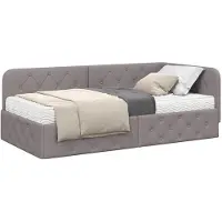 vidaXL Hoek Bed Frame Taupe 100 x 200 cm Stof