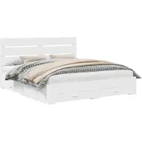 vidaXL Bedframe met lade met hoofdeinde Wit 180 x 200 cm Bewerkt hout
