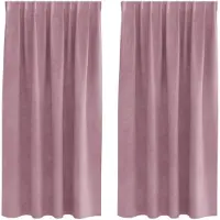 vidaXL Gordijnen 2 st Donkerroze 140 x 175 cm fluweel
