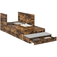 vidaXL Opbergbedframe met lade Rook Eiken 75 cm Bewerkt hout