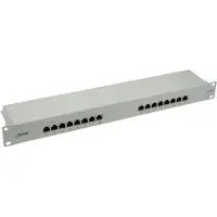 InLine patchpaneel Cat.6, 16-voudig, 48,26cm (19"), 1U, lichtgrijs, RAL7035