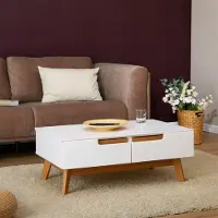Idimex Salontafel TIBOR 2 laden 2 nissen in wit
