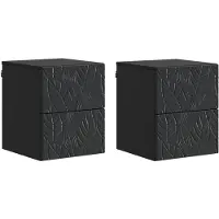 vidaXL Muurbevestigde Nachttafel 2 pcs Zwart 34,5 x 33 x 40 cm