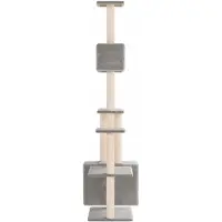 vidaXL Kattentoren met sisal krabpalen Lichtgrijs 177,5 cm