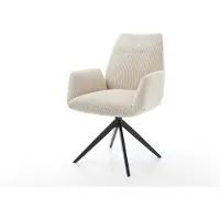 DELIFE Eetkamerstoel Zoa-Flex koord beige kruisframe breed zwart pocketveer kern