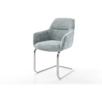 DELIFE Sledemodel Pejo-Flex chenille pastelblauw sledemodel vlak roestvrij staal pocketveer kern
