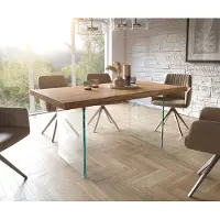 DELIFE Eetkamertafel Edge acacia natuur 160x90 XL glas Live-Edge