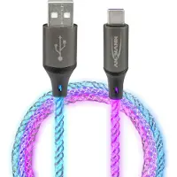 Ansmann USB-A naar USB-C oplaadkabel met LED licht (1 meter)