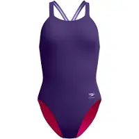 Speedo Female Solid Powerback Swimsuit Paars UK 30 Vrouw