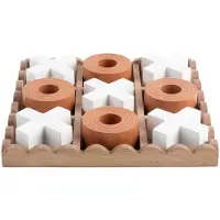 Present Time Ornament Tic Tac Toe - Oranje - 18.5x18.5x5cm - Modern - MDF