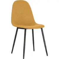 Meet by Paperflow Paperflow shell stoel, gestoffeerd, 100% polyester, stalen frame, zithoogte 480 mm, set van 2, zwart/saffraan