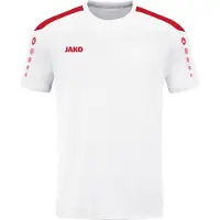 Jako Power Shirt Korte Mouw Kinderen - Wit / Rood | Maat: 164