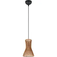 REALITY IMPORT Design hanglamp Bijou zwart met rotan Ø20cm