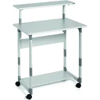 Durable Computertrolley 80 VH, in hoogte verstelbaar, breedte 800 mm, met wieltjes, grijs