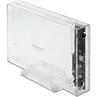 DeLOCK External Enclosure for 3.5″ SATA HDD with USB Type-C female transparent - tool free