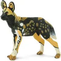 Safari Afrikaanse Wilde Hond Junior 9 Cm Rubber Zwart/wit/bruin