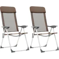vidaXL Campingstoelen 2 st inklapbaar aluminium bruin