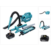 Makita DCL 184 T1 Accu stofzuiger 18 V 54 mbar 0,5 l + 1x accu 5,0 Ah - zonder lader, Stofzuiger