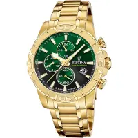 Festina F20705-6 Herenhorloge Chronograaf Groen goldplated