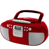 Soundmaster SCD7800RO - Boombox met DAB+/FM-radio, CD, MP3, USB en cassettespeler, rood