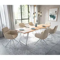 DELIFE Eettafel Edge 260x100cm acacia natuur roestvrijstaal zilver schuin Live-Edge