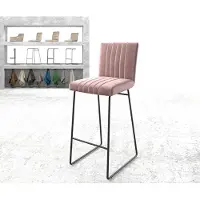 DELIFE Barstoel Luiga-Flex fluweel rosé slipframe metaal