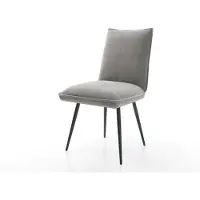 DELIFE Eetkamerstoel Lelio-Flex zachte stof met structuur grijs 4-poot conisch zwart pocketveer kern