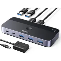 UGREEN 15705 3 + 1 poorten USB 3.2 Gen 1-schakelaar + hub (USB 3.0) Antraciet